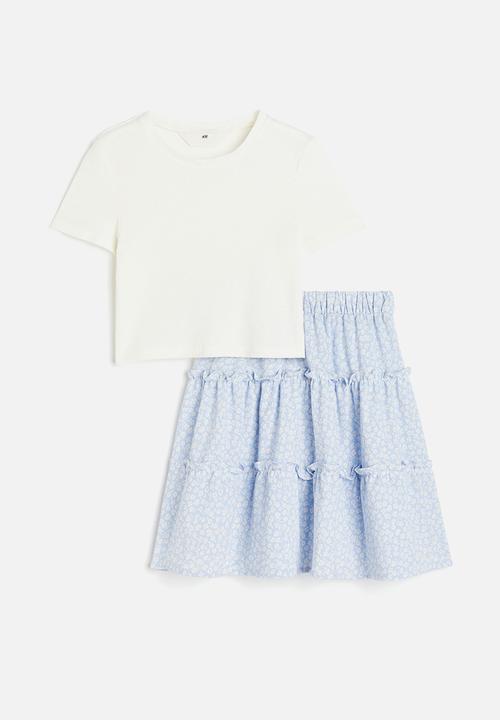 H&M - 2-Piece top and skirt set - light blue floral
