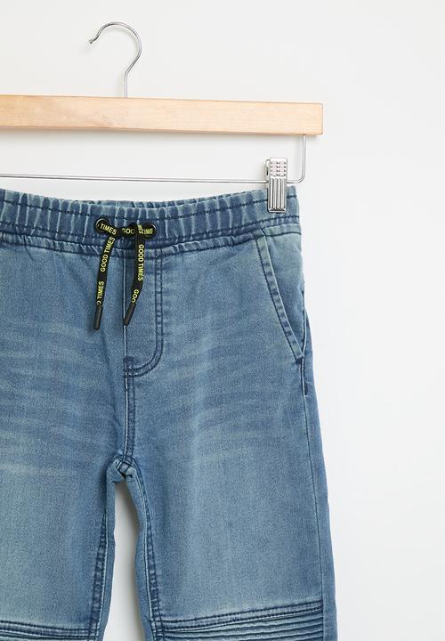 MINOTI - Knitted biker jeans - blue