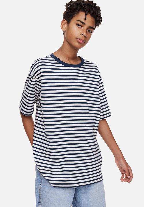 H&M - 3-Pack oversized T-shirts - dark blue white 