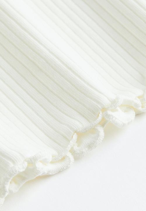 H&M - Ribbed top - natural white