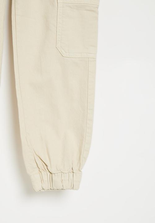 MINOTI - Girls basic twill combat pant - stone