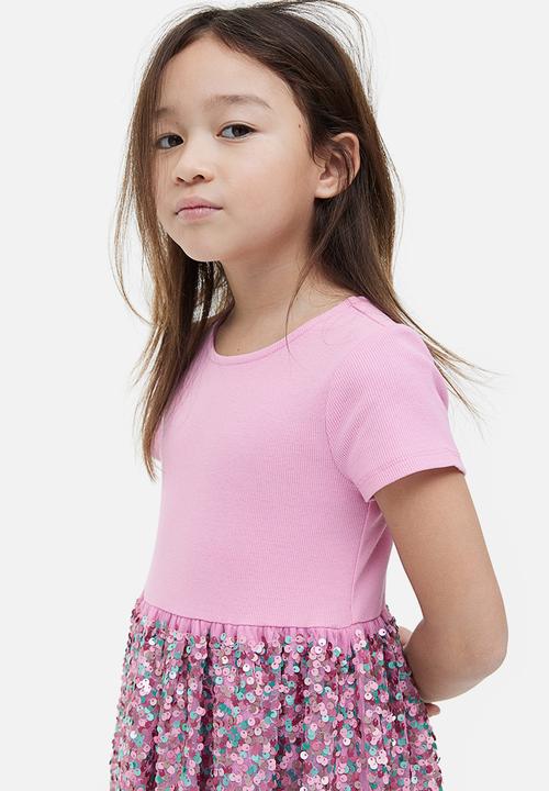 H&M - Sequined jersey dress - pink sequins 