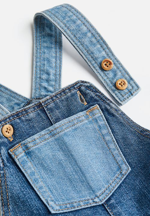 H&M - Denim dungarees - dark denim blue & denim blue
