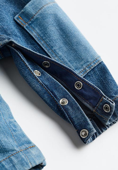 H&M - Denim dungarees - dark denim blue & denim blue