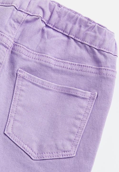 H&M - Cotton twill trousers - light purple 