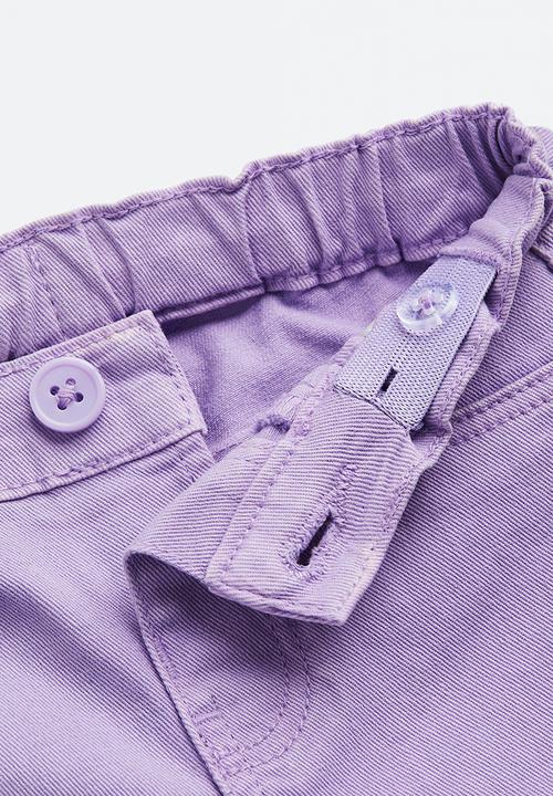 H&M - Cotton twill trousers - light purple 