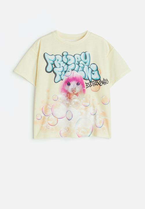 H&M - Oversized t-shirt - light yellow friday feeling