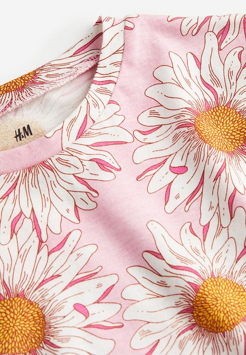 H&M - Printed t-shirt - light pink flowers
