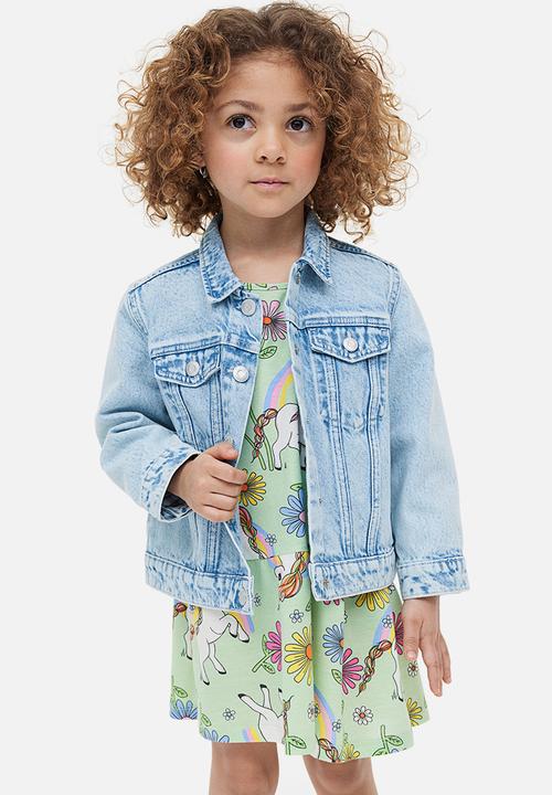 H&M - Patterned cotton dress - light green unicorns 