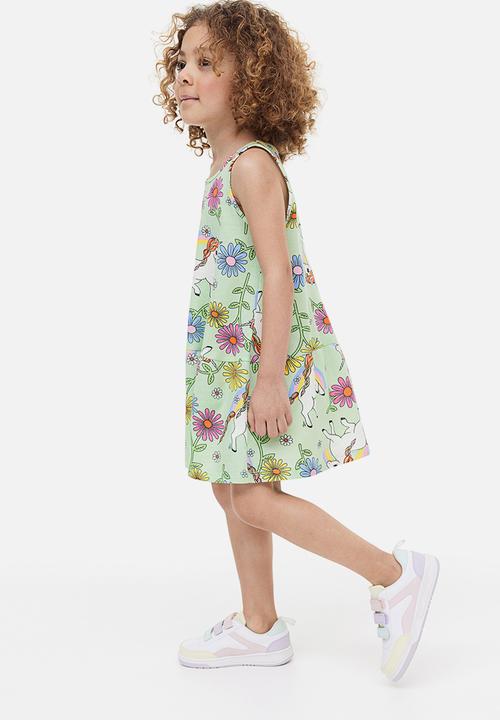 H&M - Patterned cotton dress - light green unicorns 