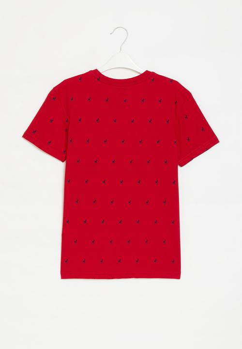 POLO - Boys sebastian monogram tee - red
