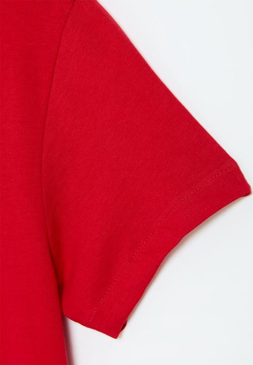 POLO - Girls cara embroidered dress - red