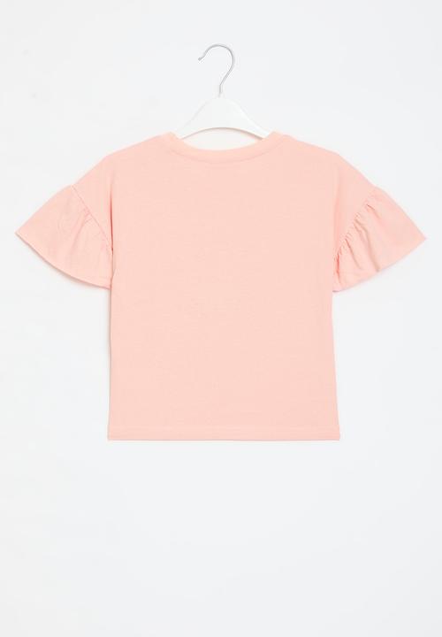 Pop Candy - Frilled sleeve tee - pink