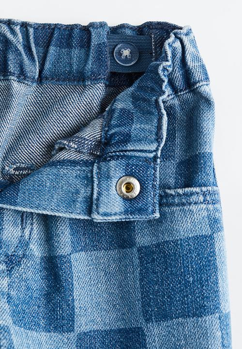 H&M - Relaxed fit jeans - denim blue checked
