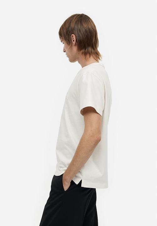 H&M - Regular fit appliquéd t-shirt - natural white