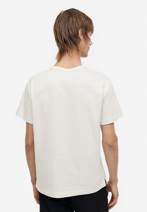 H&M - Regular fit appliquéd t-shirt - natural white
