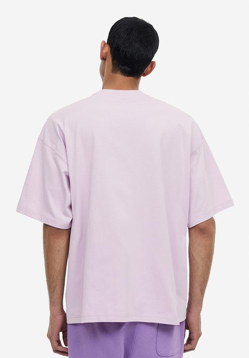 H&M - Oversized fit cotton t-shirt - light purple