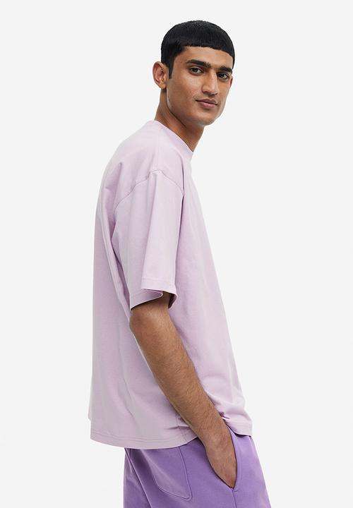 H&M - Oversized fit cotton t-shirt - light purple