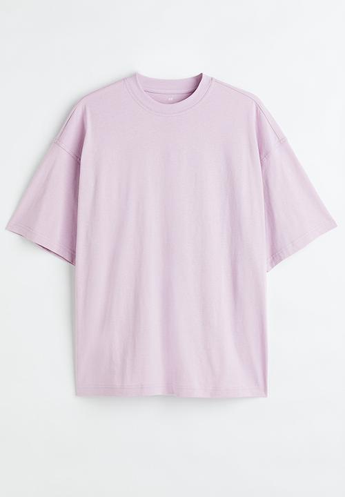 H&M - Oversized fit cotton t-shirt - light purple