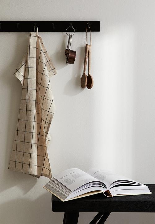 H&M - Checked tea towel - beige checked