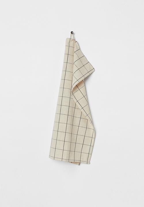 H&M - Checked tea towel - beige checked