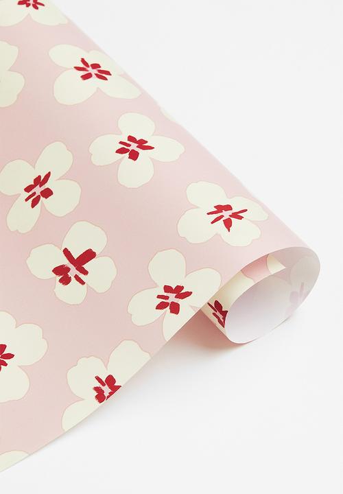 H&M - Gift wrap - light pink floral 