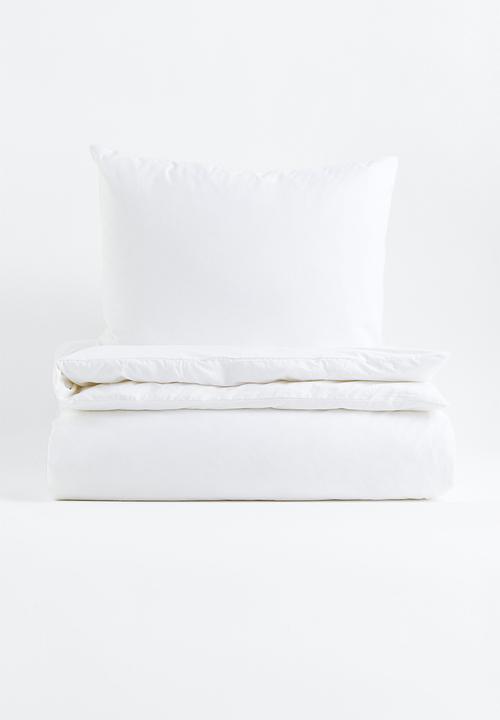 H&M - Cotton single duvet cover set - white