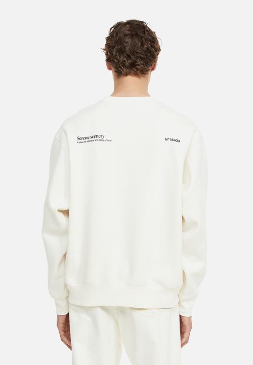 H&M - Oversized fit sweatshirt - cream trees