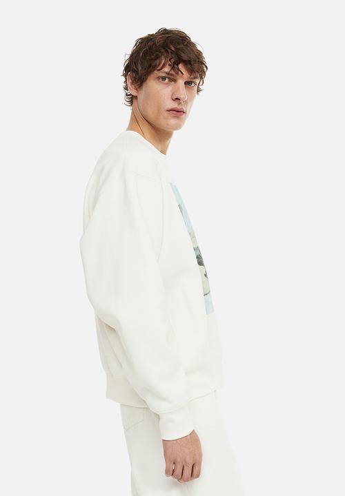 H&M - Oversized fit sweatshirt - cream trees