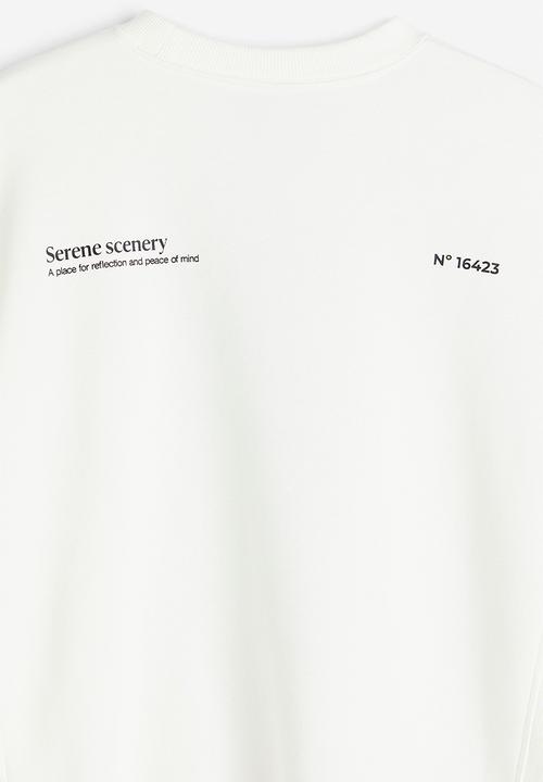H&M - Oversized fit sweatshirt - cream trees