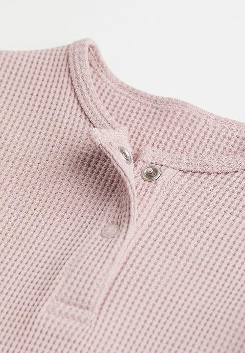 H&M - Short-sleeved cotton bodysuit - light pink