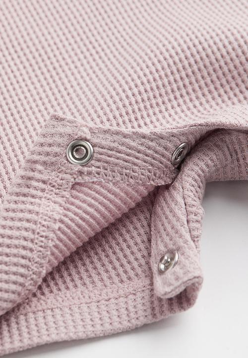 H&M - Short-sleeved cotton bodysuit - light pink
