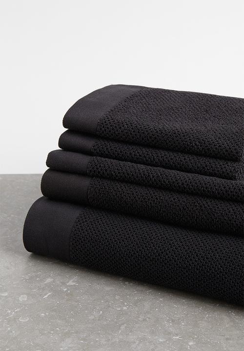H&M - Cotton terry bath sheet - black