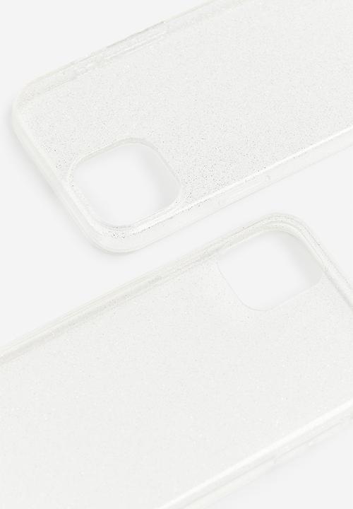 H&M - Glittery iphone 12 case - transparent & silver-coloured