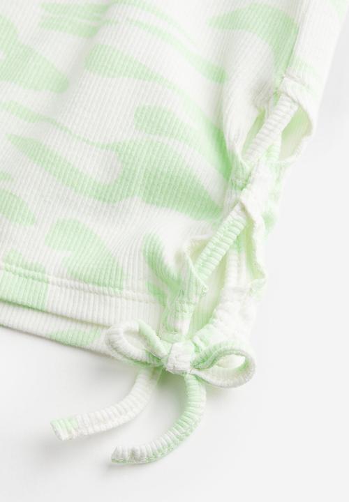 H&M - Tie-detail top - light green marbled