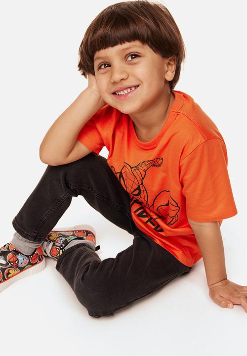 H&M - Printed cotton T-shirt - orange spider-man