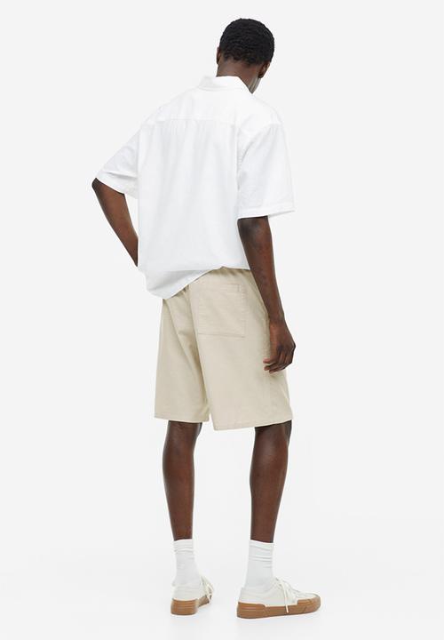 H&M - Relaxed fit linen-blend shorts - beige