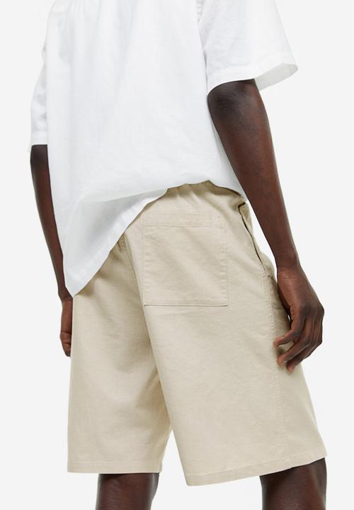 H&M - Relaxed fit linen-blend shorts - beige