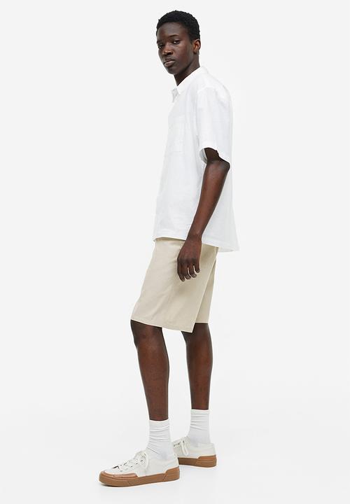 H&M - Relaxed fit linen-blend shorts - beige