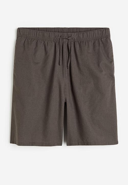 H&M - Relaxed fit linen-blend shorts - dark grey