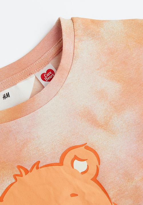 H&M - Printed cotton T-shirt - orange care bears 