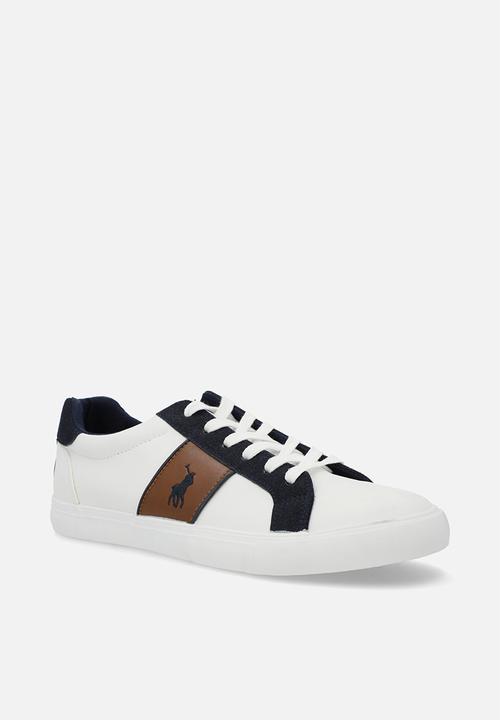 POLO - Colour block side flash sneaker - white & navy