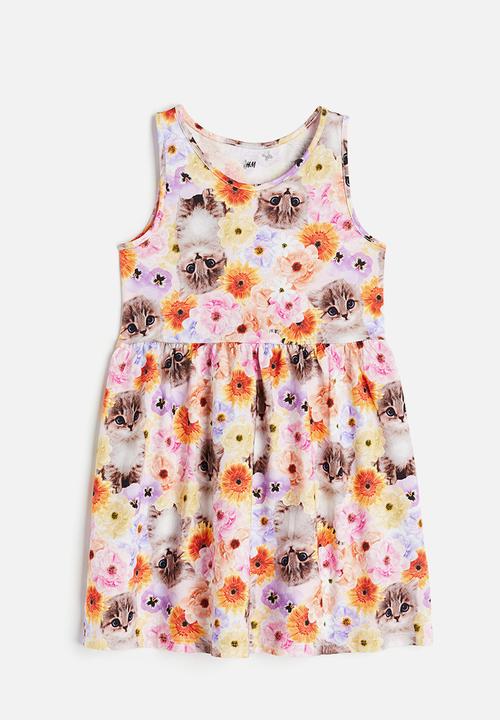 H&M - Patterned cotton dress - light pink kitten 