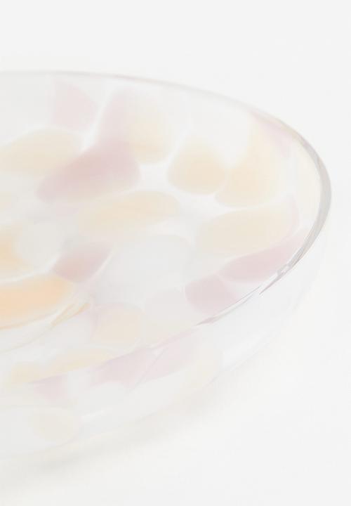 H&M - Patterned glass tray - light pink confetti 