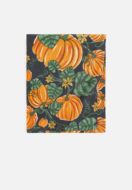 H&M - Pumpkin patterned table mat - dark grey pumpkins 
