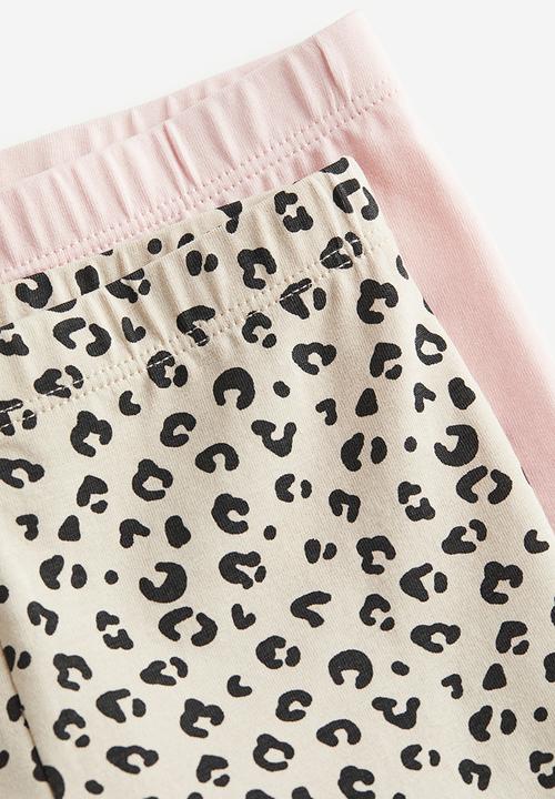 H&M - 2-pack cycling shorts - light beige / leopard print 