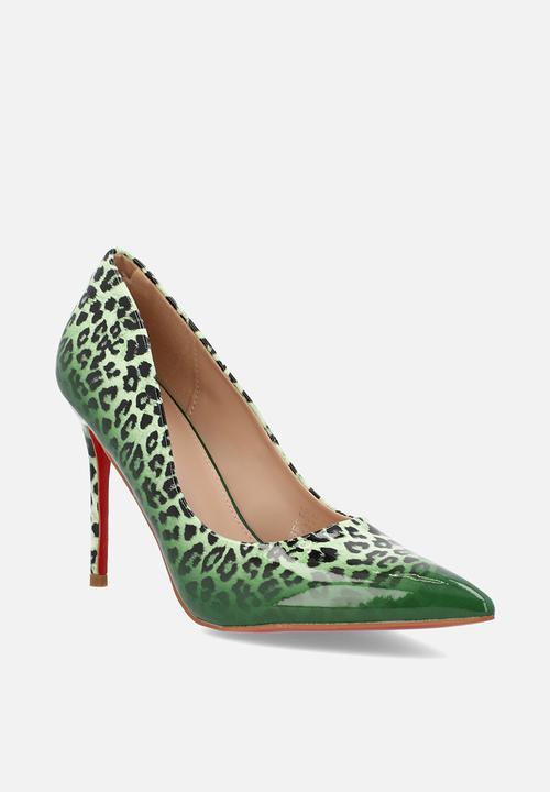 Miss Black - Lola 4 court heel - green combo