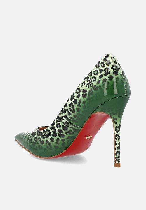 Miss Black - Lola 4 court heel - green combo