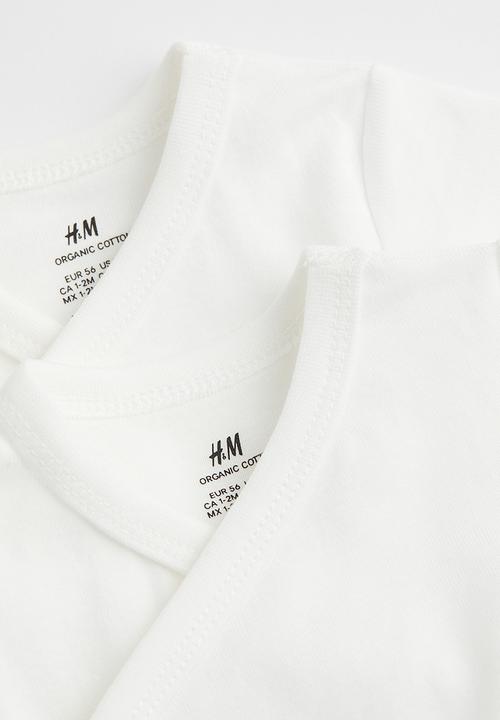 H&M - 2-pack short-sleeved bodysuits - white
