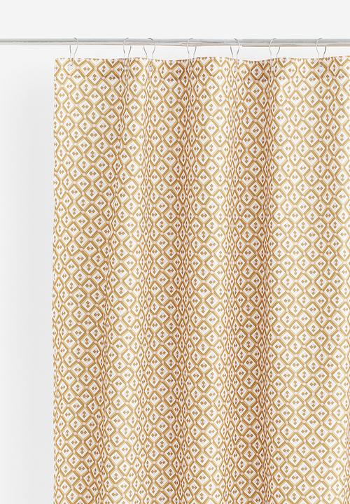 H&M - Patterned shower curtain  - dark yellow patterned